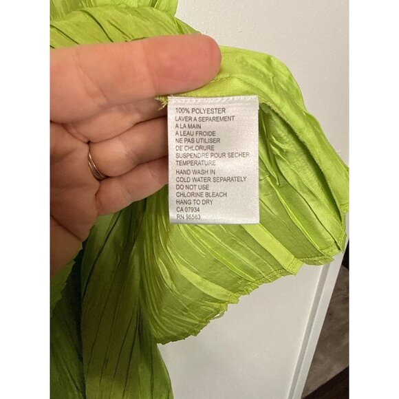 Simon Chang 2 Pc Dress Lime Green Tank with Lace Hem Skirt 12 - Picture 3 of 6